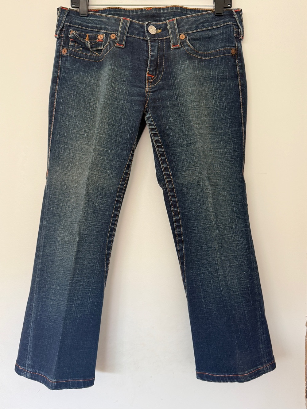 True Religion World Tour Joey Cropped Dark Blue Jeans